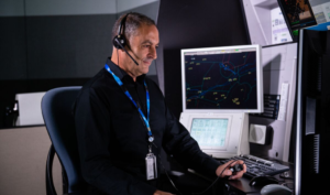 NAV Canada staff member working in aviation control centre 